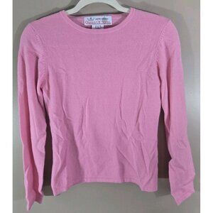 Women's Queen of Scots Quality 100% Cashmere Pink Sweater, Size S